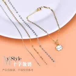 925 sterling silver semi-finished loose chain calendered cross chain handmade DIYbracelet necklace anklet accessories