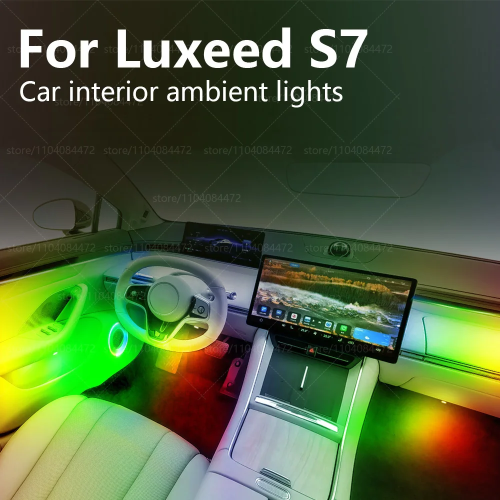 For Luxeed S7 HIMA 22in1 RGB Car Interior Acrylic Car Ambient Lights RGB Hidden Acrylic Strip Decoration Atmosphere Accessories