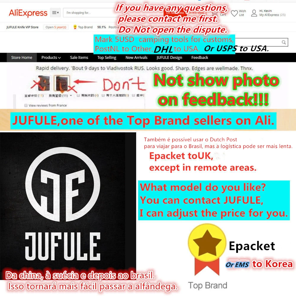 JUFULE Real TC4 manico in titanio 535 cuscinetto a sfera Mark S90V Pocket Survival EDC Tool Camping Hunt Utility coltello pieghevole da esterno