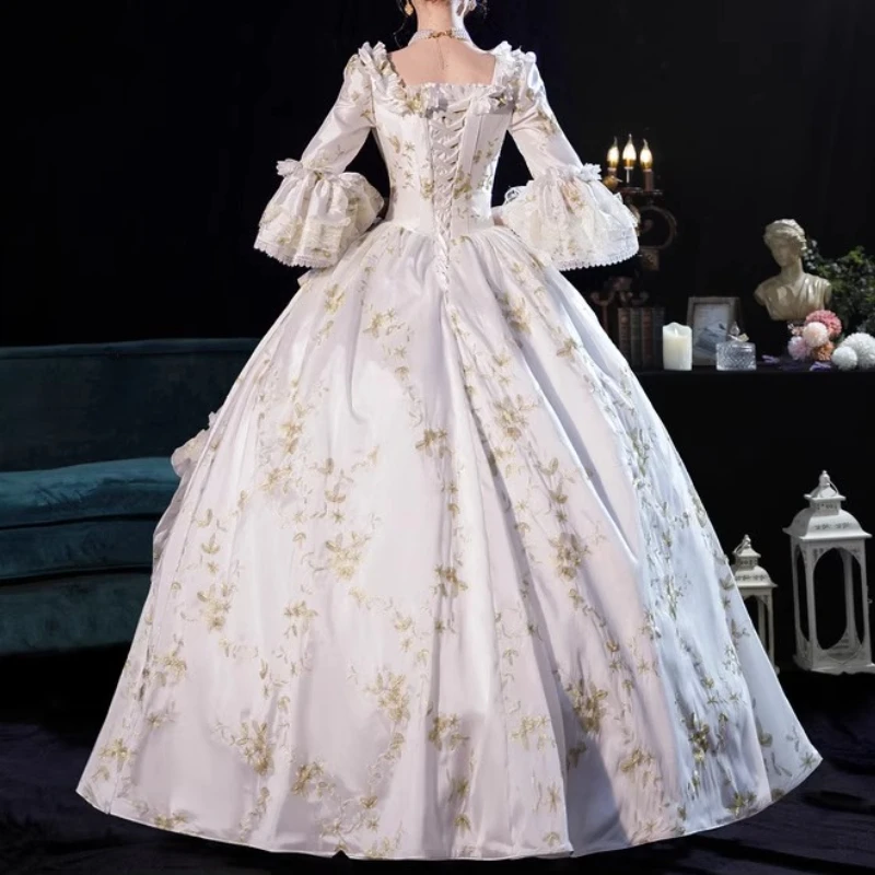 ロシアコミコンプリンセスドレスレディステージプレイ城プリンセスドレス機械刺繍 Vestidos Largos Elegantes Fiesta Mujer