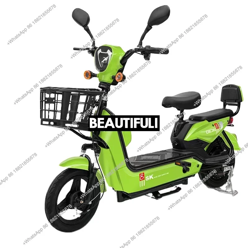 Electric Leisure Bicycle with Carbon Steel Frame & 48v 350W Motor Power Drum Brake Sturdy & Convenient 60km Range City Cylinder