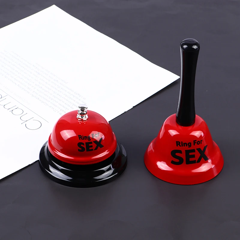 Red Metal Bell with Ring in Hand Manual Rattle Sex for Ring Party Decoration