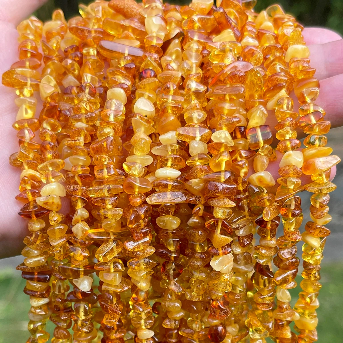 JD Natural Amber Chips Irregular Raw Gemstone Gravels Polished Stones for DIY Jewelry Making, Decoration & Crystal Healing