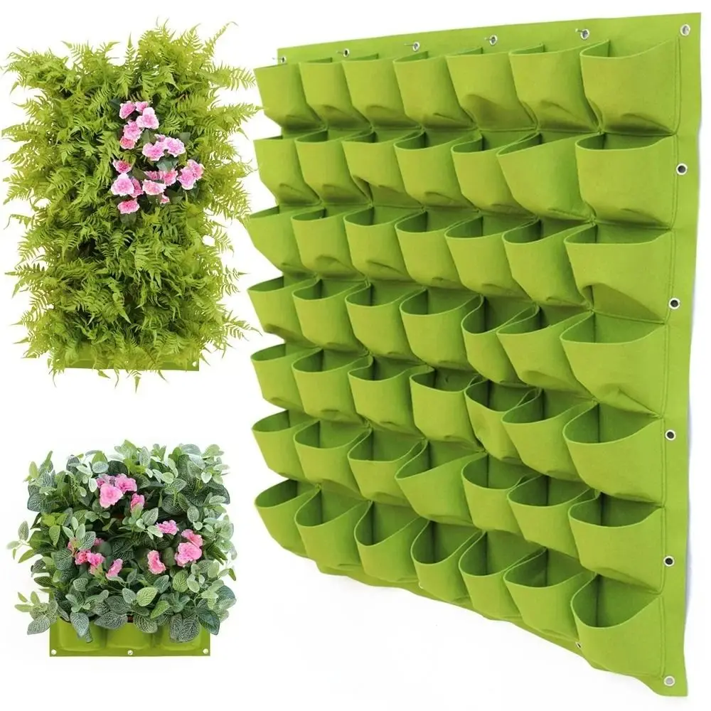 

Durable Felt Garden Planting Bag Wall Hanging Garden Tools Grow Bag Plant Nutrition Bag Vegetable Strawberry Flower