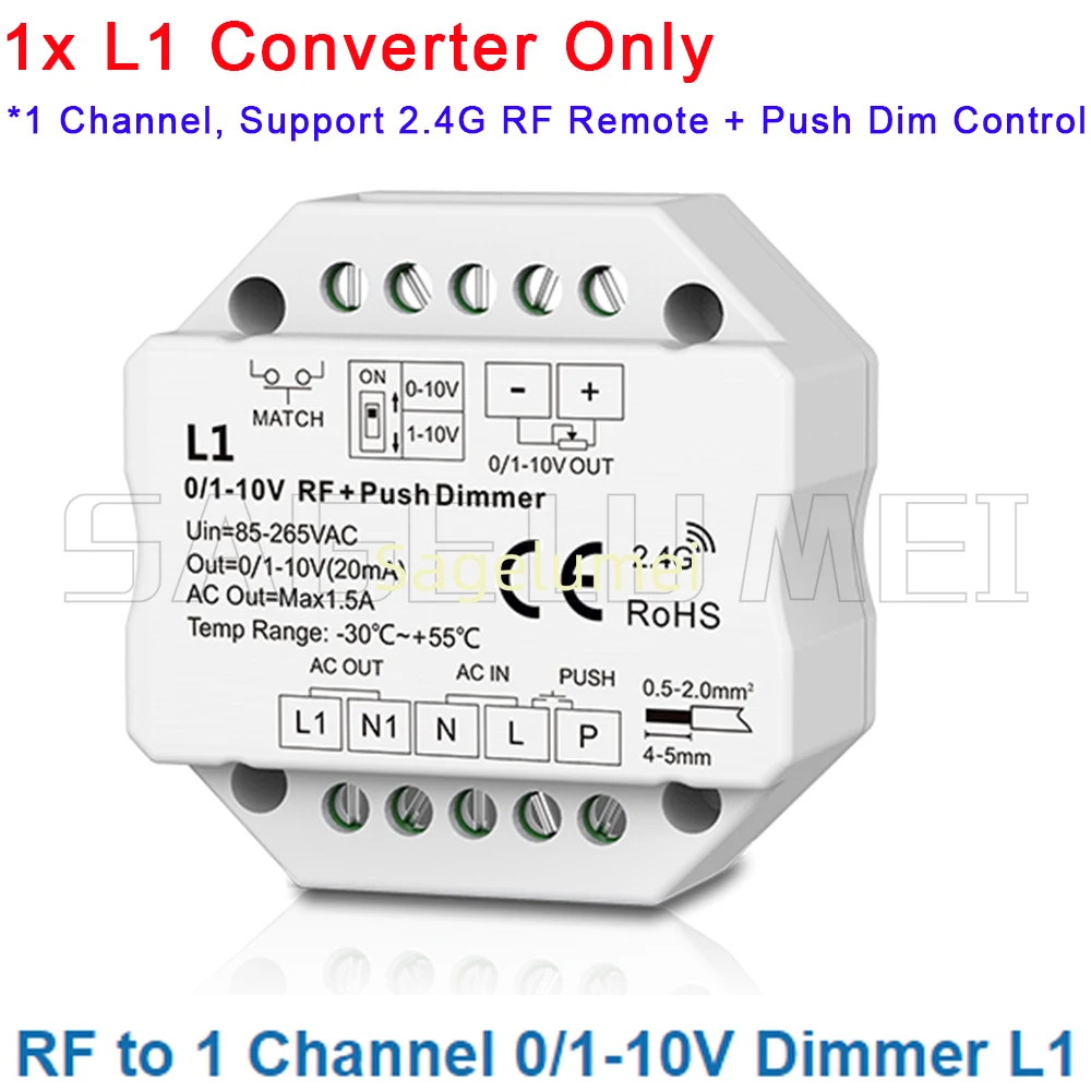 WiFi Zigbee LED Dimmer L1 L4-M L2 DL 0/1-10V RF Tuya Smart Push Smart Life APP Control RF DMX to Skydance 0-10V Signal Converter view 3