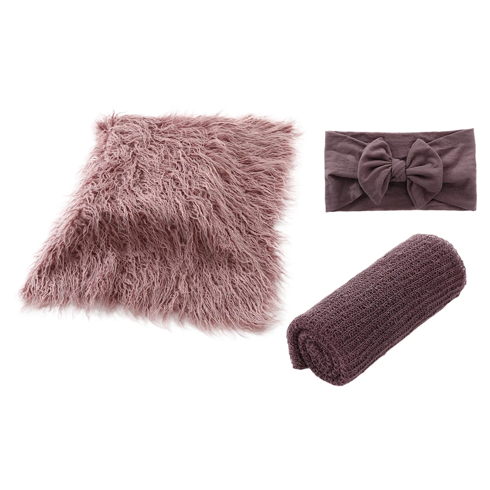 

3pcs Photography Newborn Swaddle Cloth Bowknot Photography Prop Props Baby Swaddle Baby Wrapping Blanket Blanket Ideal
