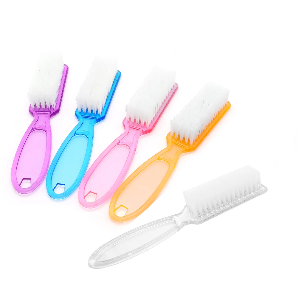

4Pcs Clear Straight Handle Nail Brushes Hand Fingernail Nail Scrub Manicure Brush Pedicure Brush Use For Toe And Nails Cleaning