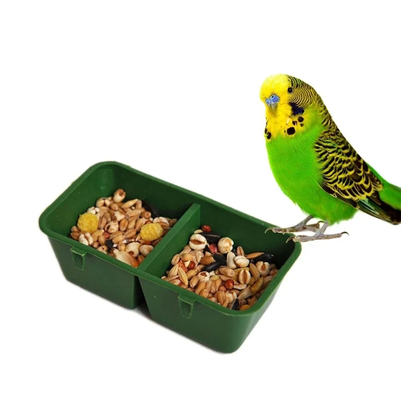 اثنين من صناديق الحوض المتصلة وعاء طعام الطيور حوض التغذية خزان الرمال المياه المشابك كوب الببغاء لوازم 10 قطعة/الوحدة