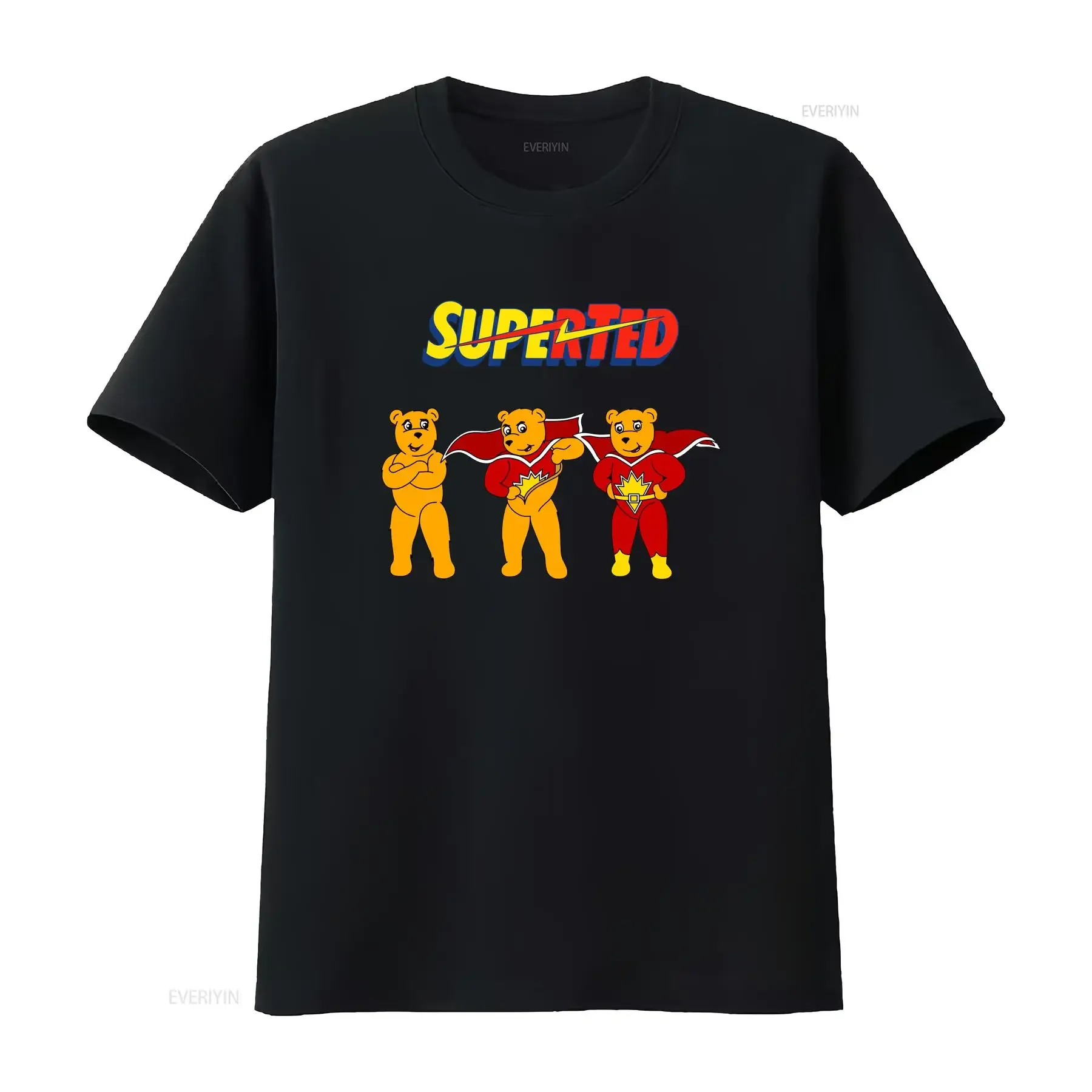 Superted T shirt Vintage 80s Nostalgic Comfortable Cotton Retro Cartoon vintage Washed designer clothes homme Casual Unisex