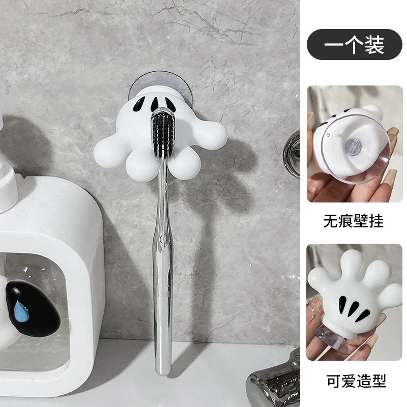 

Kawaii Mickey Funny Toothbrush Hook Cartoon Toothbrush Holder Suction Cup Hook No Trace No Punch Bathroom Hook Supplies