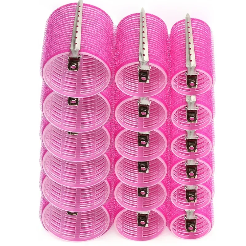 28 unids/set juegos de rodillos para el cabello 18 Uds rizadores de pelo autoagarre de plástico 3 tamaños rodillos para el cabello 10 Uds Clips de Metal herramientas de peluquería DIY