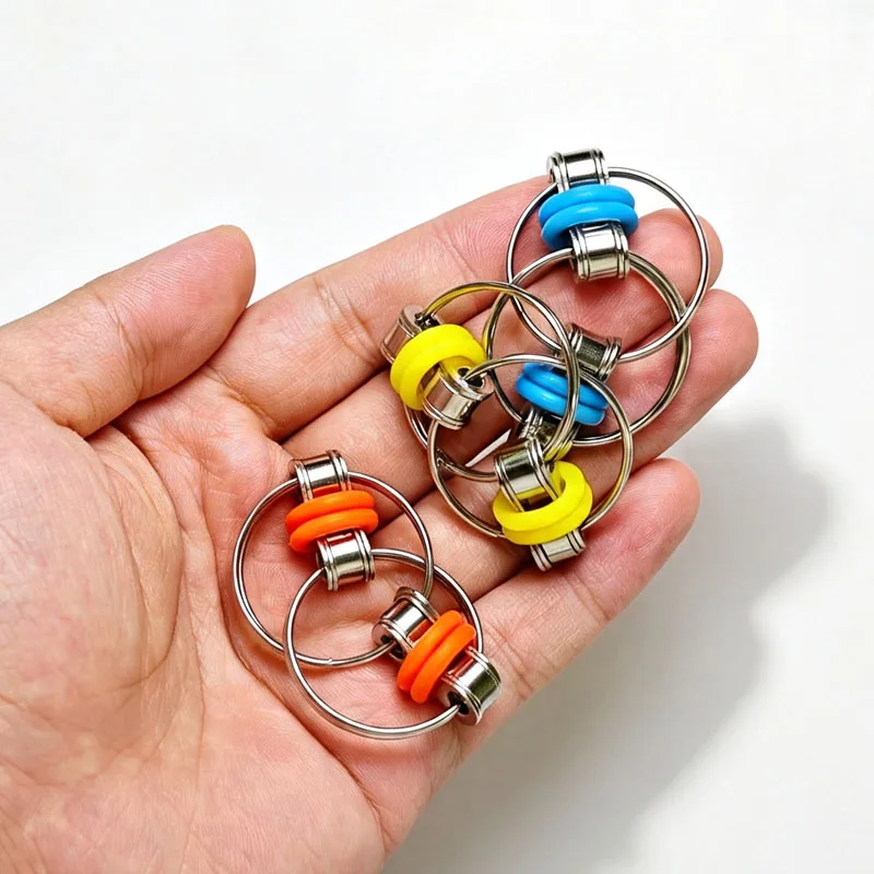 Flippy Bike Chain Fidget Sensory Rings Stress Relief Gifts Perfect for ADHD Anxiety and Autism EDC Cool Gadgets Kids Adults 