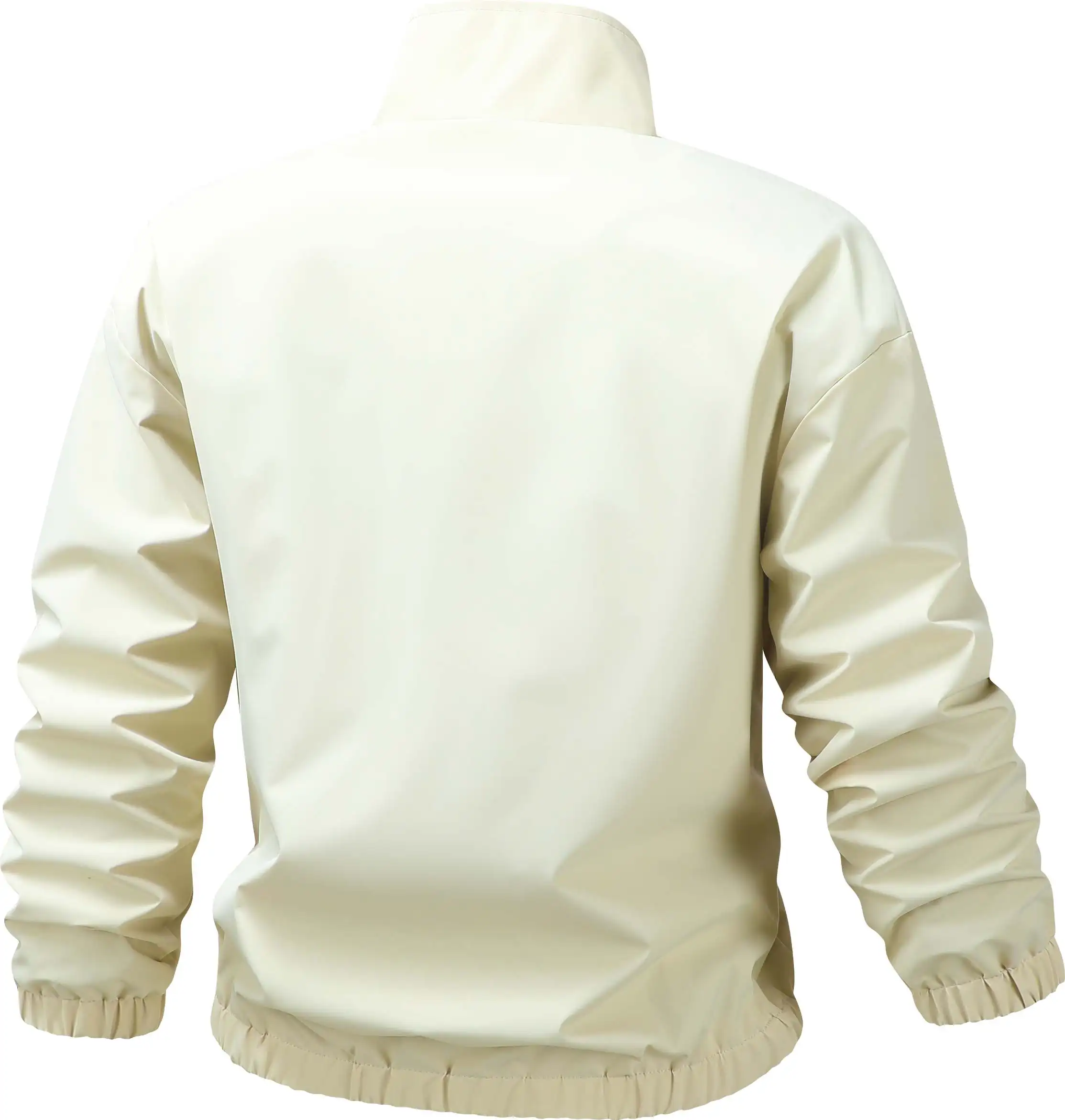 New Men Stand Collar Letter Print Windproof Jacket, Outline Line Decoration, Elastic Cuffs, Lightweight Smooth Fabric, Multi Colors, Autumn Street Casual Sport Outerwear