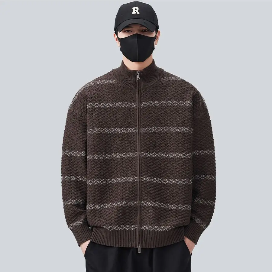 

Осенне-зимний вязаный дэт, мужской открытый кардиган, модная уличная одежда, элитное пальто Sensation Small Fraance Wind Coat