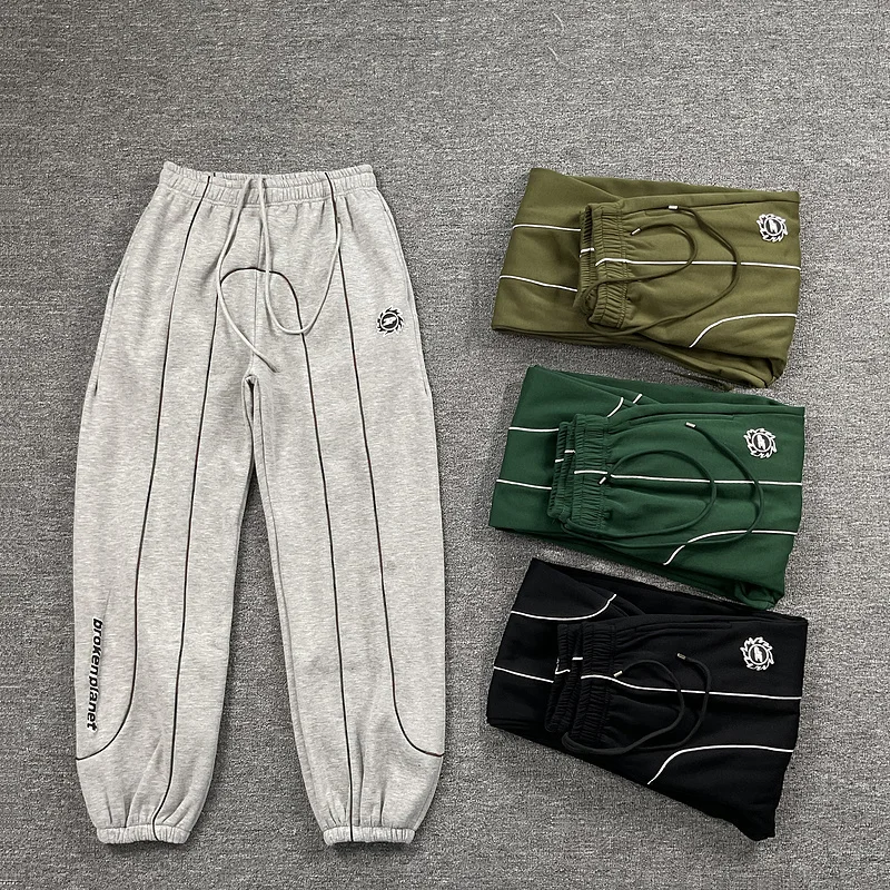 

Американская главная улица, осень-зима, спортивные повседневные универсальные длинные брюки с подкладкой на бретельках, мужские модные брендовые брюки