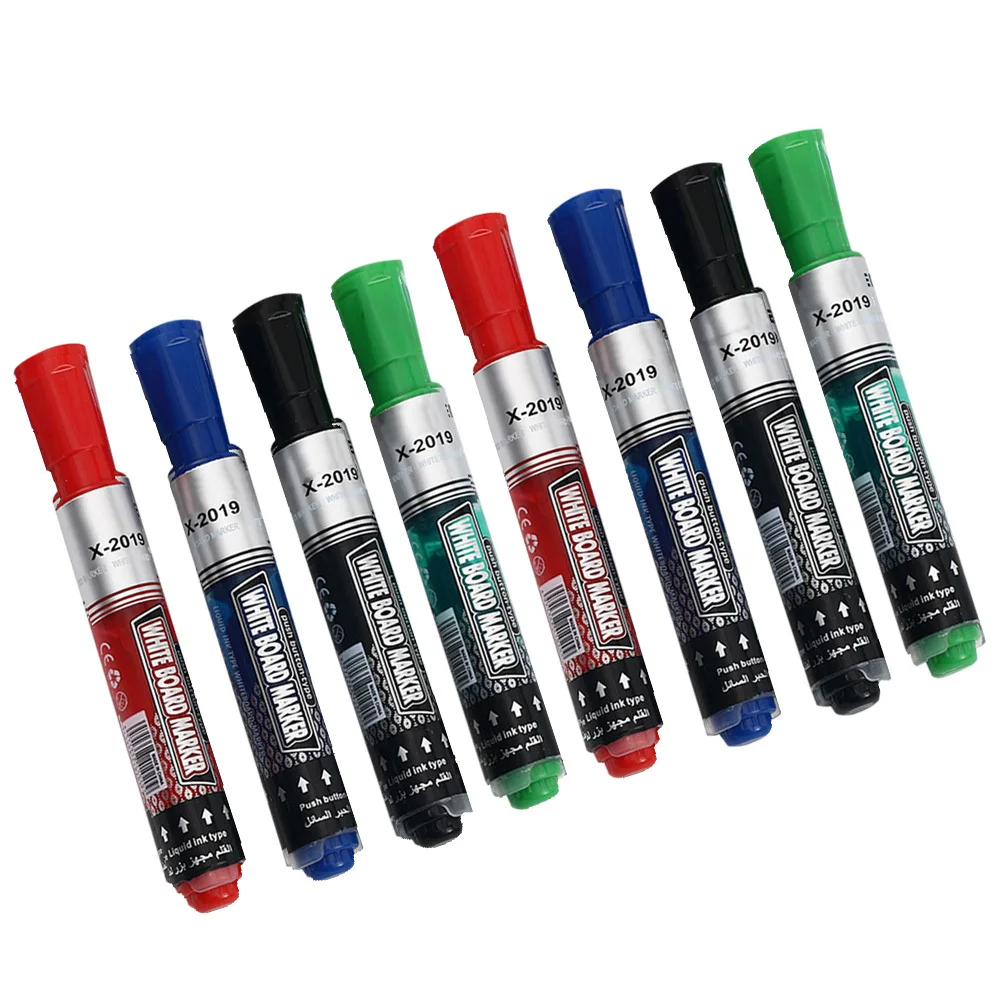 

8Pcs Dry Erase Markers Press Environment Friendly Smudge Proof Whiteboard Pens for Office School Holiday Gifts