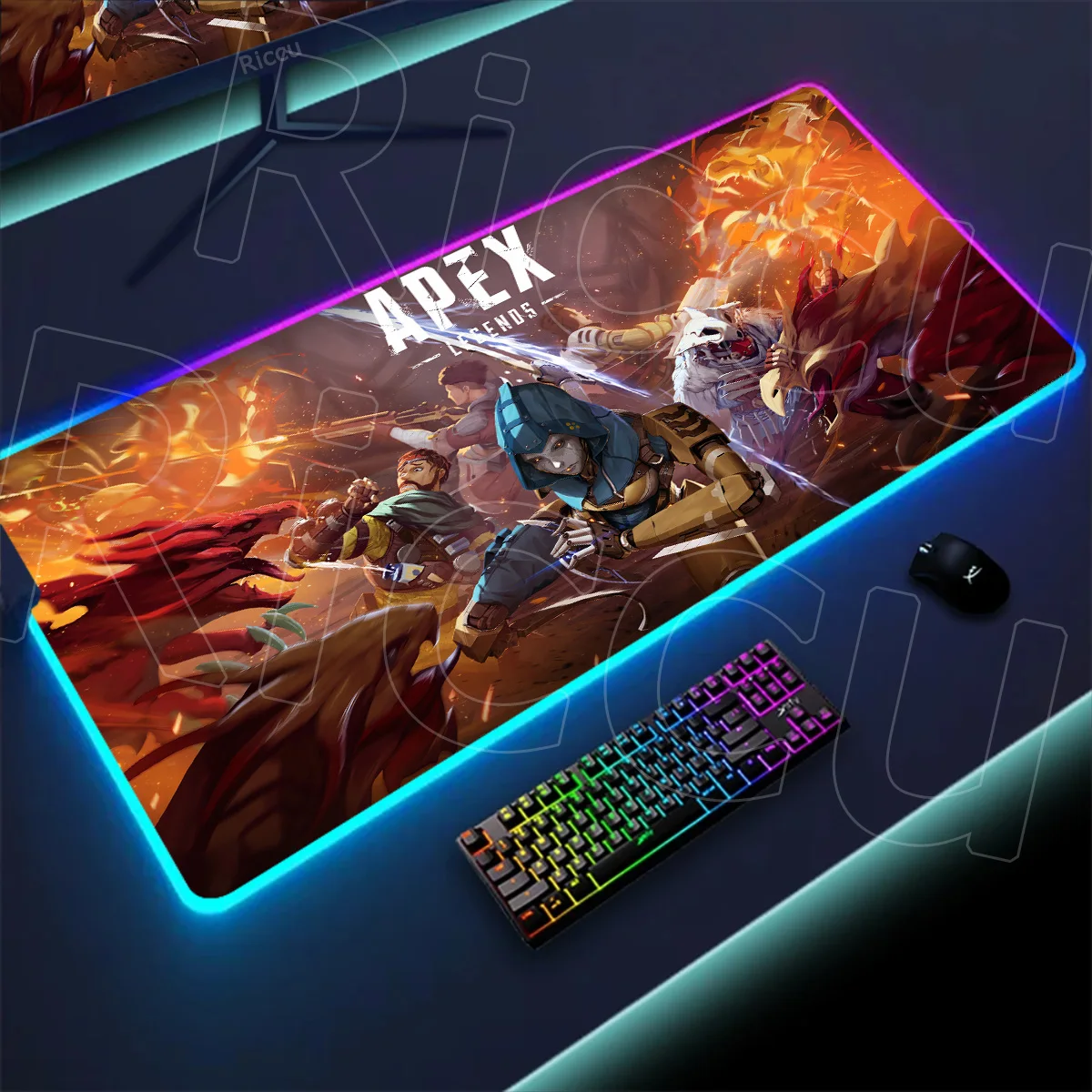 HD Печать Килимок для мыши E-sports Apex Legends Аниме Игровой RGB Коврик для мыши Ноутбук Игровой ПК Большие настольные коврики Коврик для клавиатуры Настольный ковер
