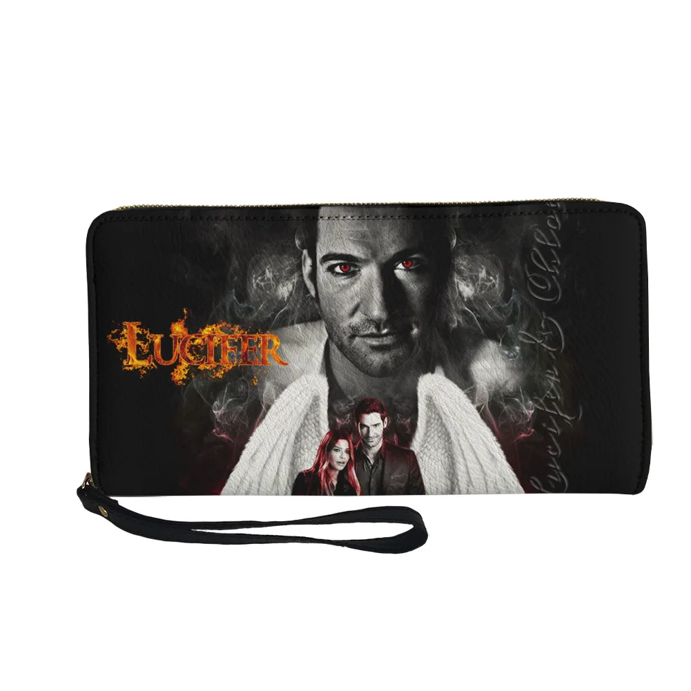 Lucifer TV series Lucifer Morningstar Custom Wallet Purse Sprunki Mens Womens Zipper Long Wallets Double Print Wallet Gift Bag