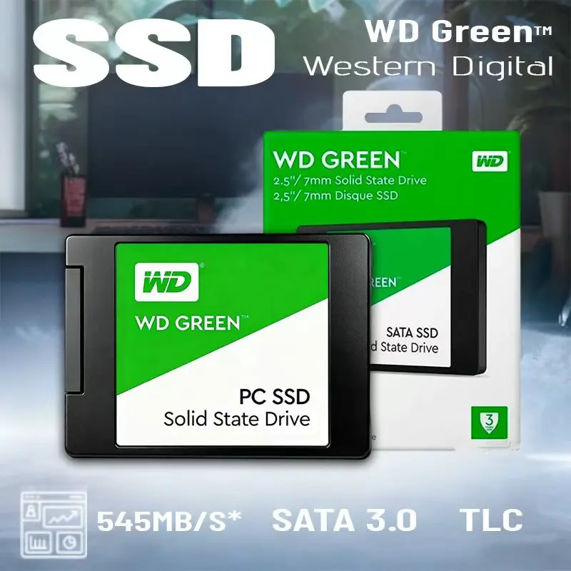 

Western Digital WD Зеленый 2,5-дюймовый SSD 240 ГБ 480 ГБ 1 ТБ 2T Внутренний ПК Твердотельный жесткий диск SATA 3.0 6 Гбит/с для настольного ноутбука