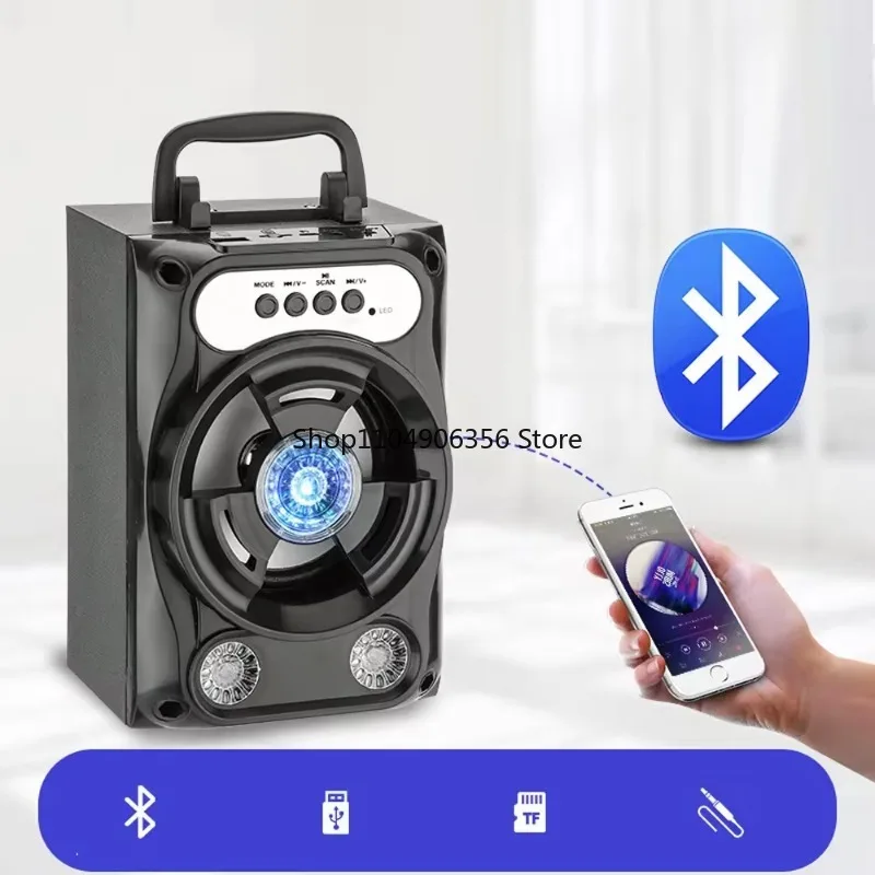 

Bass stereo support tf card fm radio woofer karaoke speaker with microphone