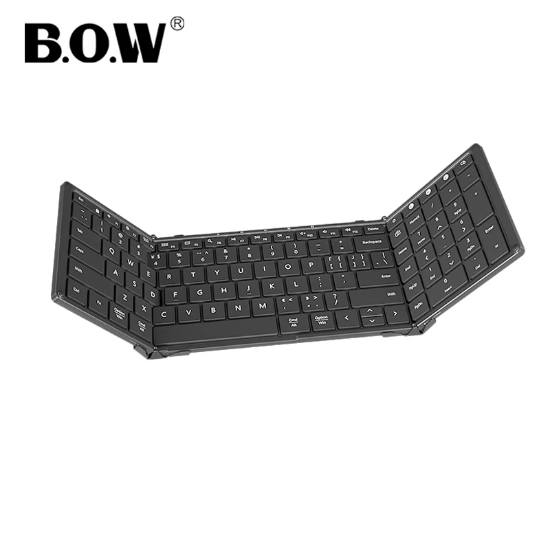 

B.O.W Folding Wireless Portable Keyboard with Numeric Keypad, Full-Size Keyboard for Windows iOS Android Tablet PC Smartphone