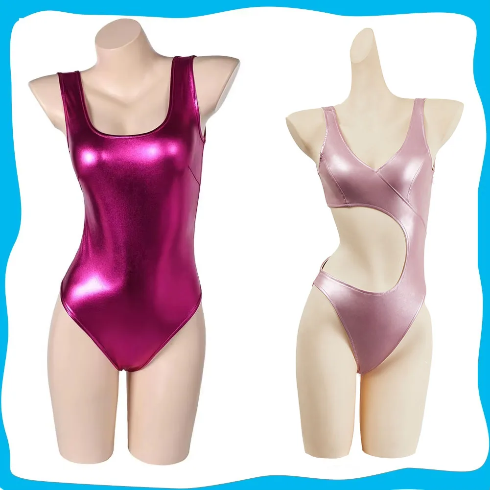 Sue Cosplay Women Fantasy Pink Rose Tight Gym Bodysuit The Substance Costume Outfits for Female Jumpsuit Halloween Carnival Suit