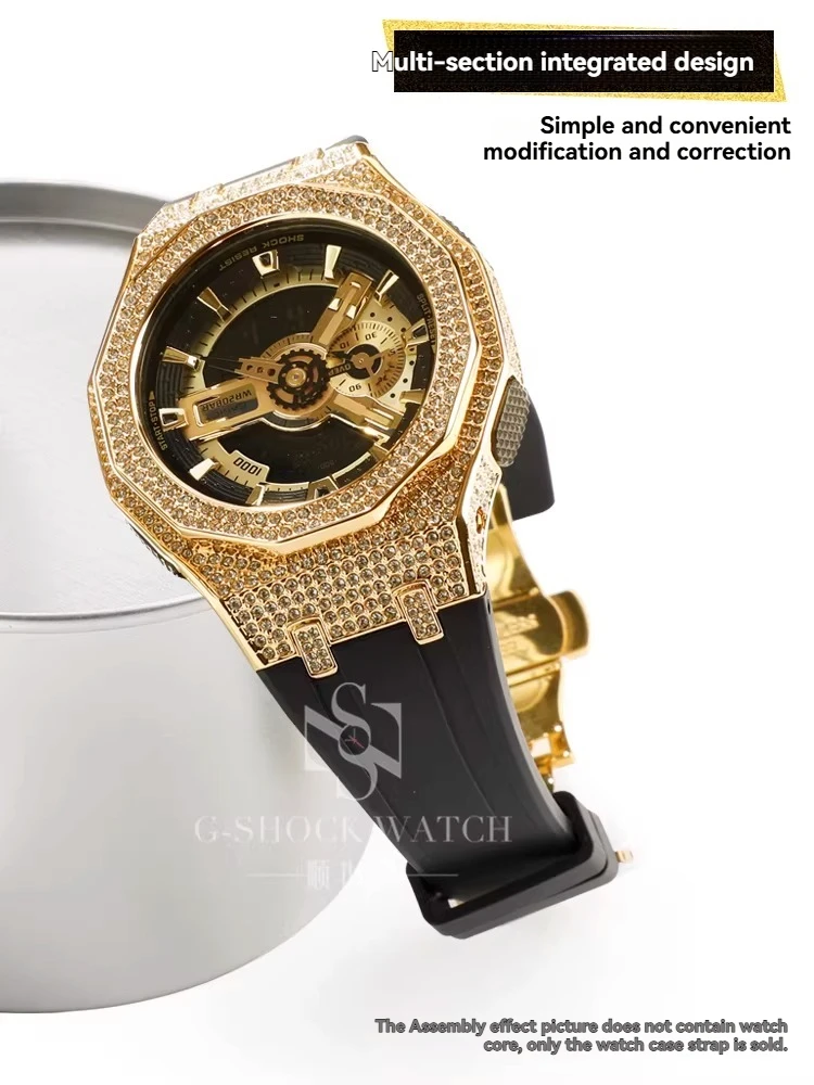 

Чехол DAY Diamond для Casio GA-110/100/GD120, металлический корпус, чехол с эффектом звездного неба, ремешок из резиновой смолы, аксессуары