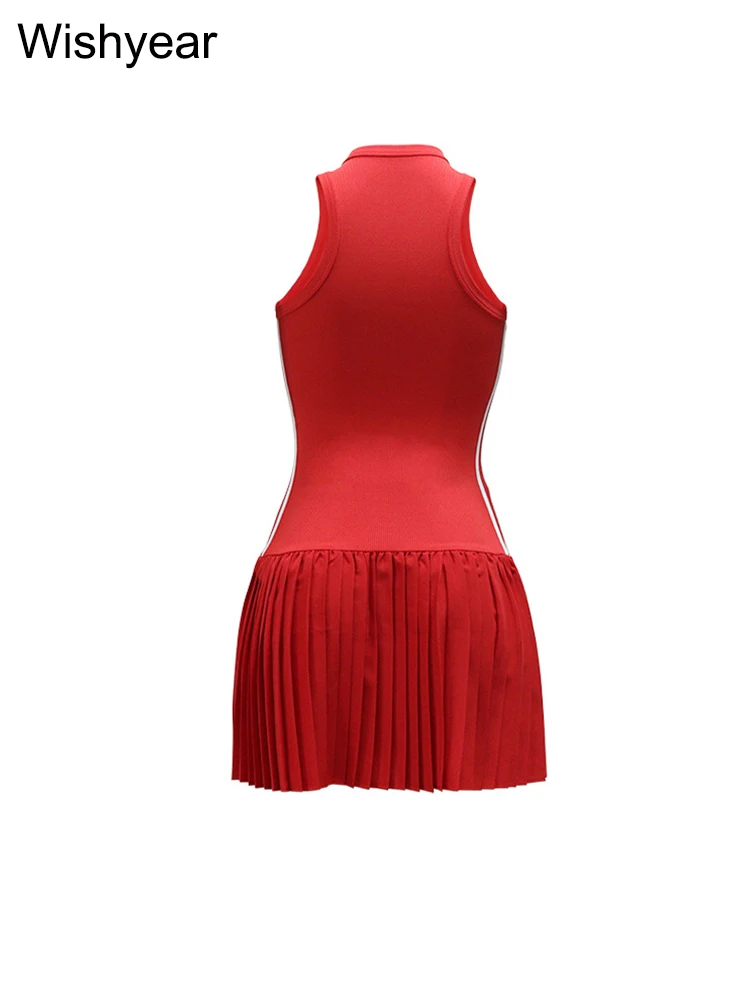 موضة جديدة س الرقبة أكمام الجانب مخطط مضلع مطوي فستان قصير للنساء مثير سليم النادي الليلي تانك الصيف عيد ميلاد رداء