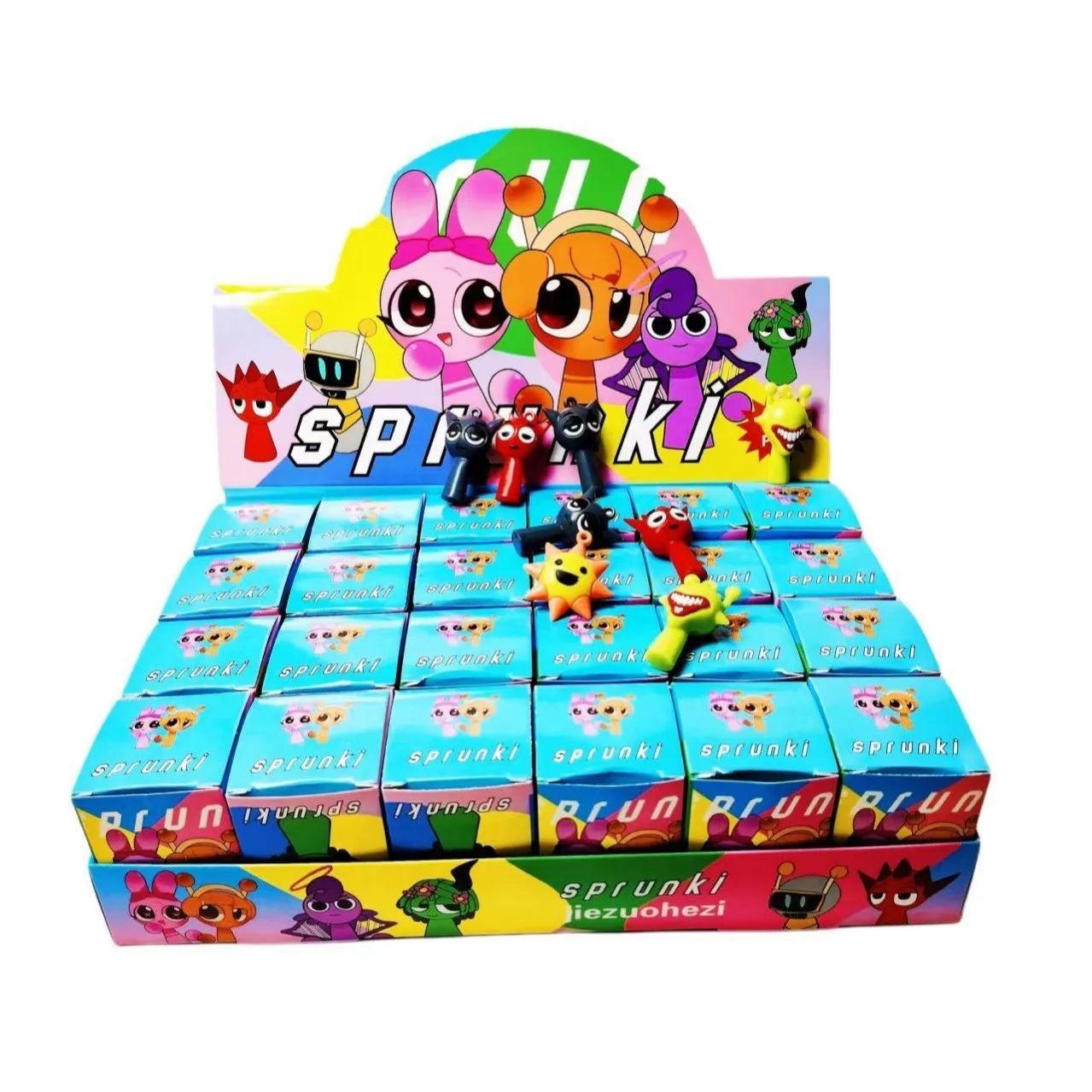 Beflockung Weinen Baby Blind Box Ornament Kleine Polizistin 3d Nette Partikel Puppe Trendy Spielen Mystery Box Geschenk Großhandel