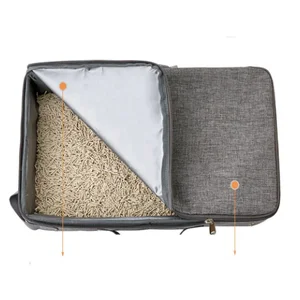 Hộp xả rác Cat Folding với nắp, Bảng PP bằng vải không thấm nước, ZD01 6 Bán hàng chính Boot Folded Tube - №6