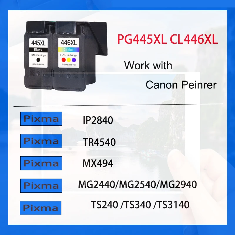 einkshop Compatible PG 445 445XL cl446 pg445 PG-445 CL-446 CL 446xl ink cartridge for Canon PIXMA MG 2440 2540 2940 MX494 IP2840