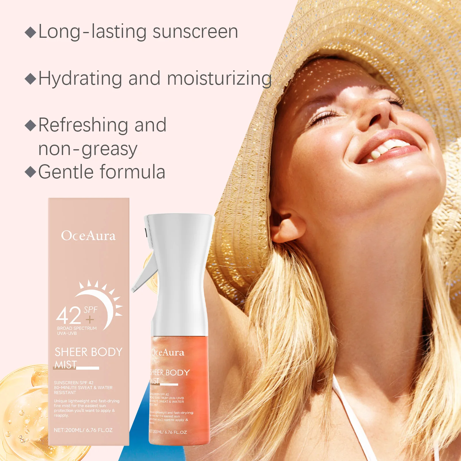 الوجه واقية من الشمس رذاذ قوي ترطيب امتصاص سريع منعش غير لزجة عزل الأشعة فوق البنفسجية المضادة للأكسدة الجسم كريم Sunblock #6