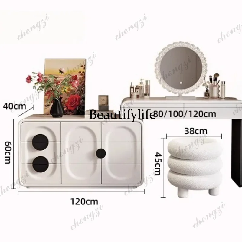 N138Vanity Design Dressing Table Organizers Storage Chair Bedroom Dressing Table Drawers Mirror Tocador De Maquillaje Furnitures