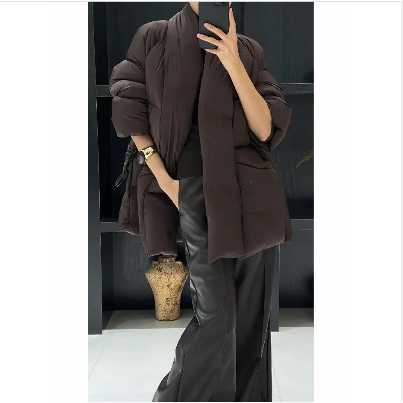 Tied Waist Cotton-padded Jacket Women's Casual Joker Bread 2025