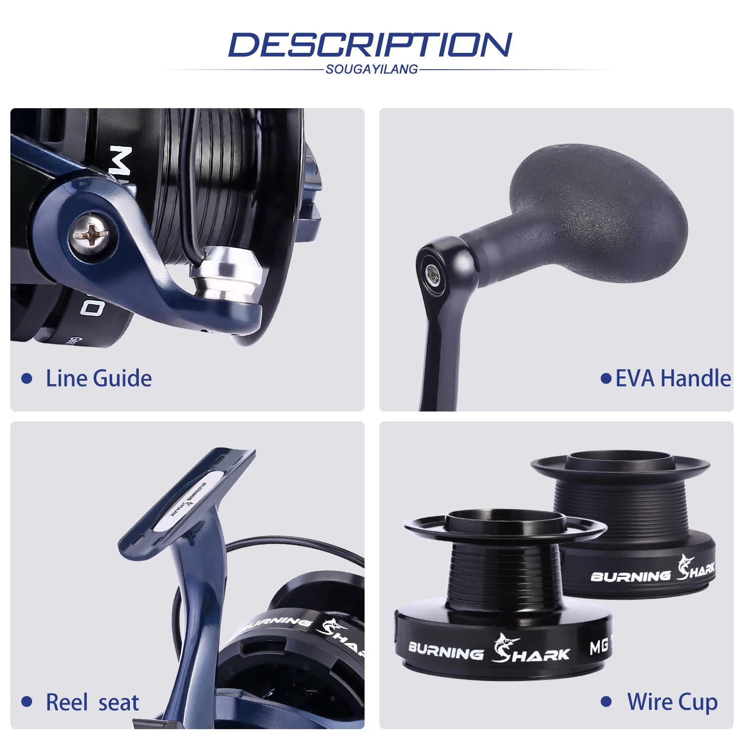 Sougayilang 7000 13+1BB Spinning Reel 10KG Strong Drag Power 4.7:1 High Speed Gear Ratio Carp Fishing Reel Tackle