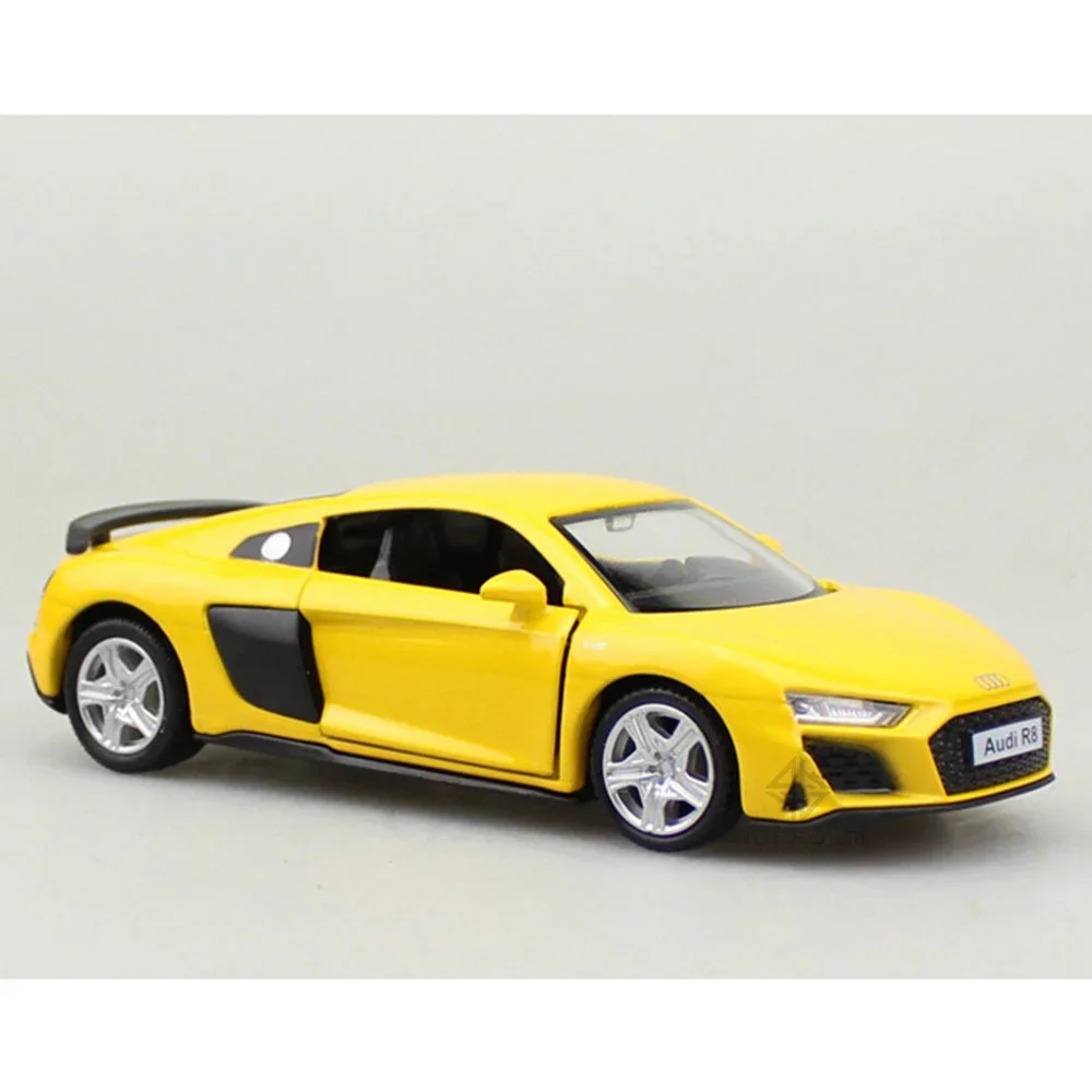 1:36 audi r8 Legierung Druckguss Metall Supercar Spielzeug auto Modell Simulation Licht und Ton 2 Türen geöffnet zurückziehen Geschenke für Kinder