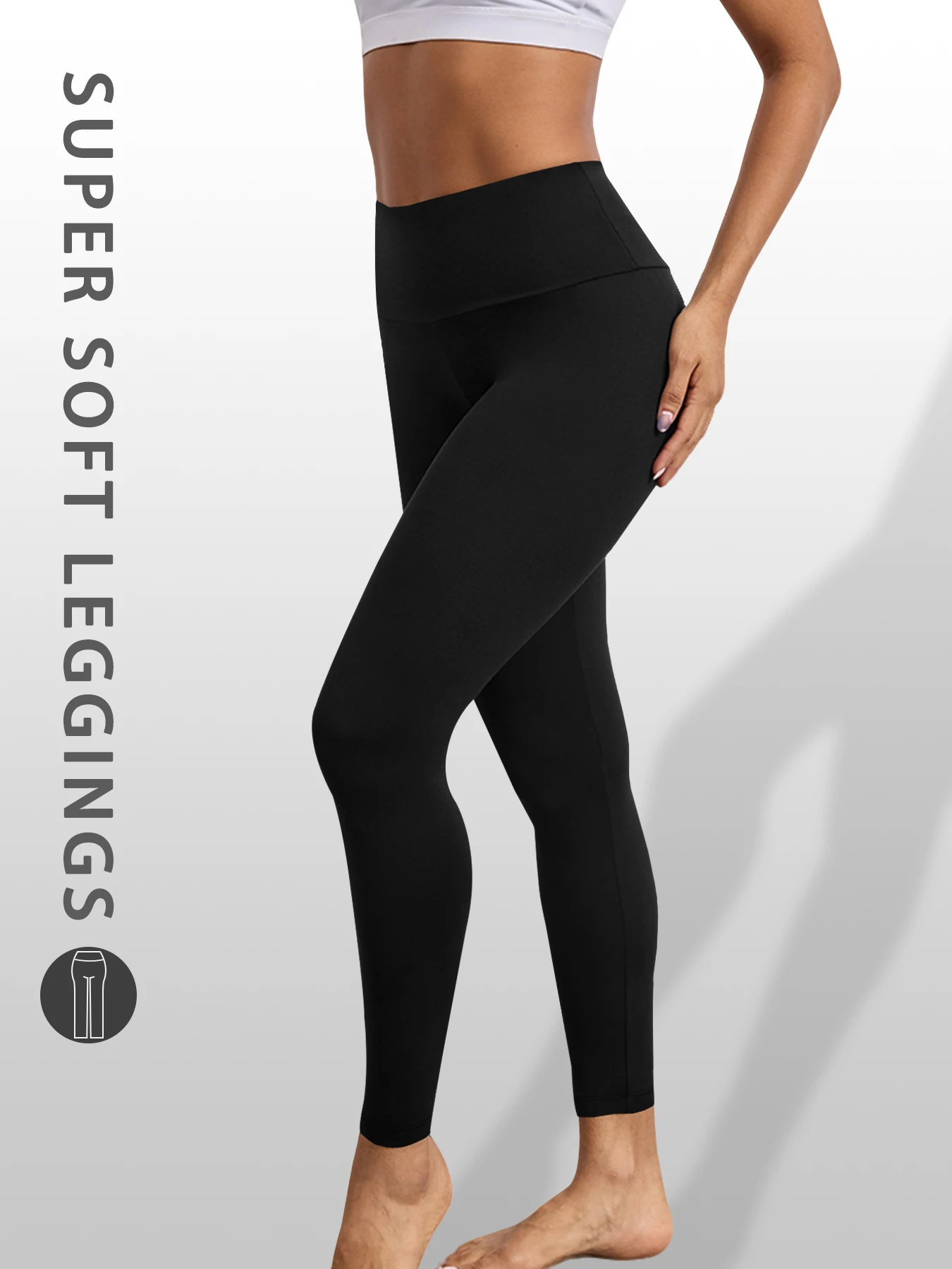 Women's High Waisted Leggings with Tummy Control - Super Soft Fabric Ideal for Yoga Running Workout and Relaxing at Home