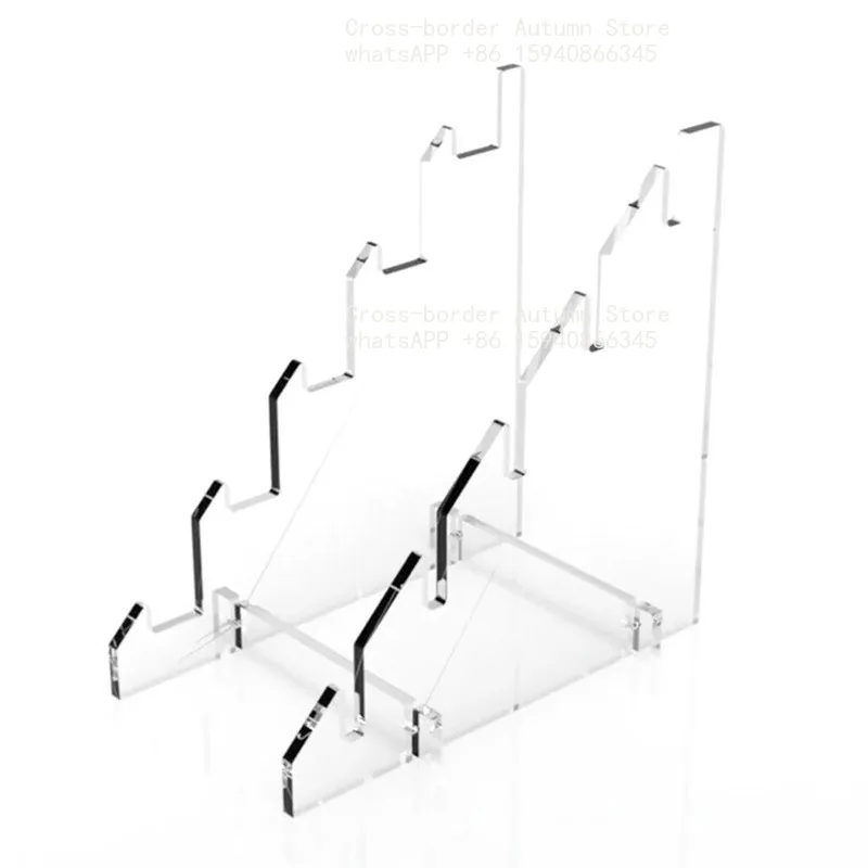 5-Slot Knives Display Stand For Acrylic Transparent Knives Tool Storage Rack Stair Style Display Stand view 2