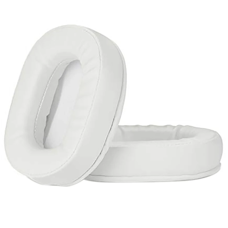 เบาะรองหูโฟมจำรูปแผ่นรองหูฟังสำหรับหูฟัง ATH M50X Fits กับเสียง M40X M30X M20สีขาว