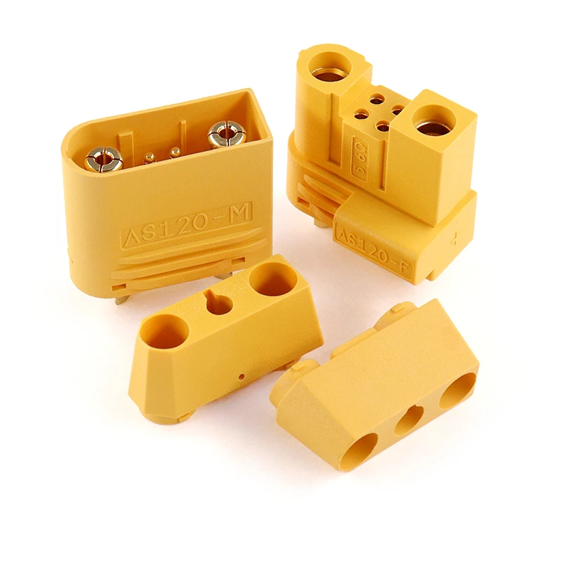 

1/5/10/30/50Pcs/lot AS120-F/M aircraft model plug with signal pin anti spark plug male and female lithium battery connector