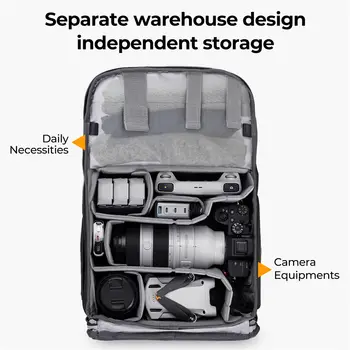 K&F CONCEPT 專業攝影相機背包戶外旅行包,可攜帶三腳架,符合人體工學設計,適用於索尼、佳能、尼康相機 10 最佳銷售 攝影背包 - №7