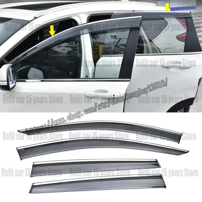 

For 2017-2021 HONDA CR-V CRV Piano Black Side Window Visor Vent Deflector 4pcs car accessories