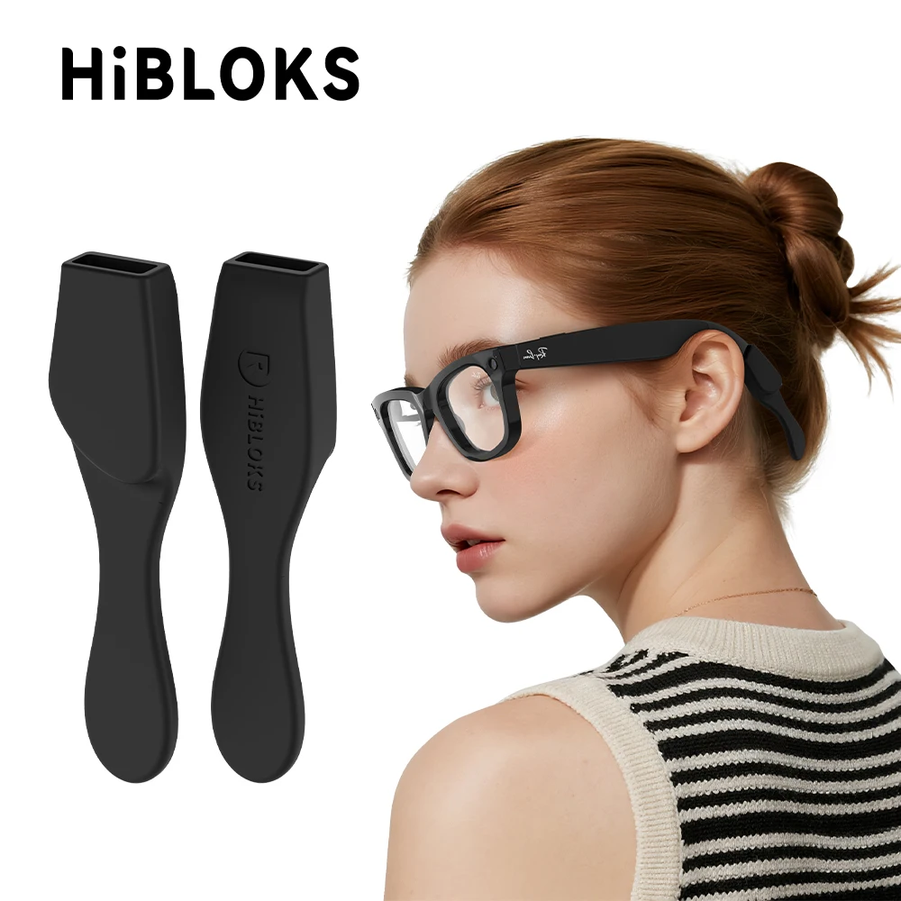 Hibloks For Ray-Ban Meta & Gen2 Wayfarer/Skyler/Headliner Smart Glasses Anti-slip Soft Silicone Case Adjustable Cover