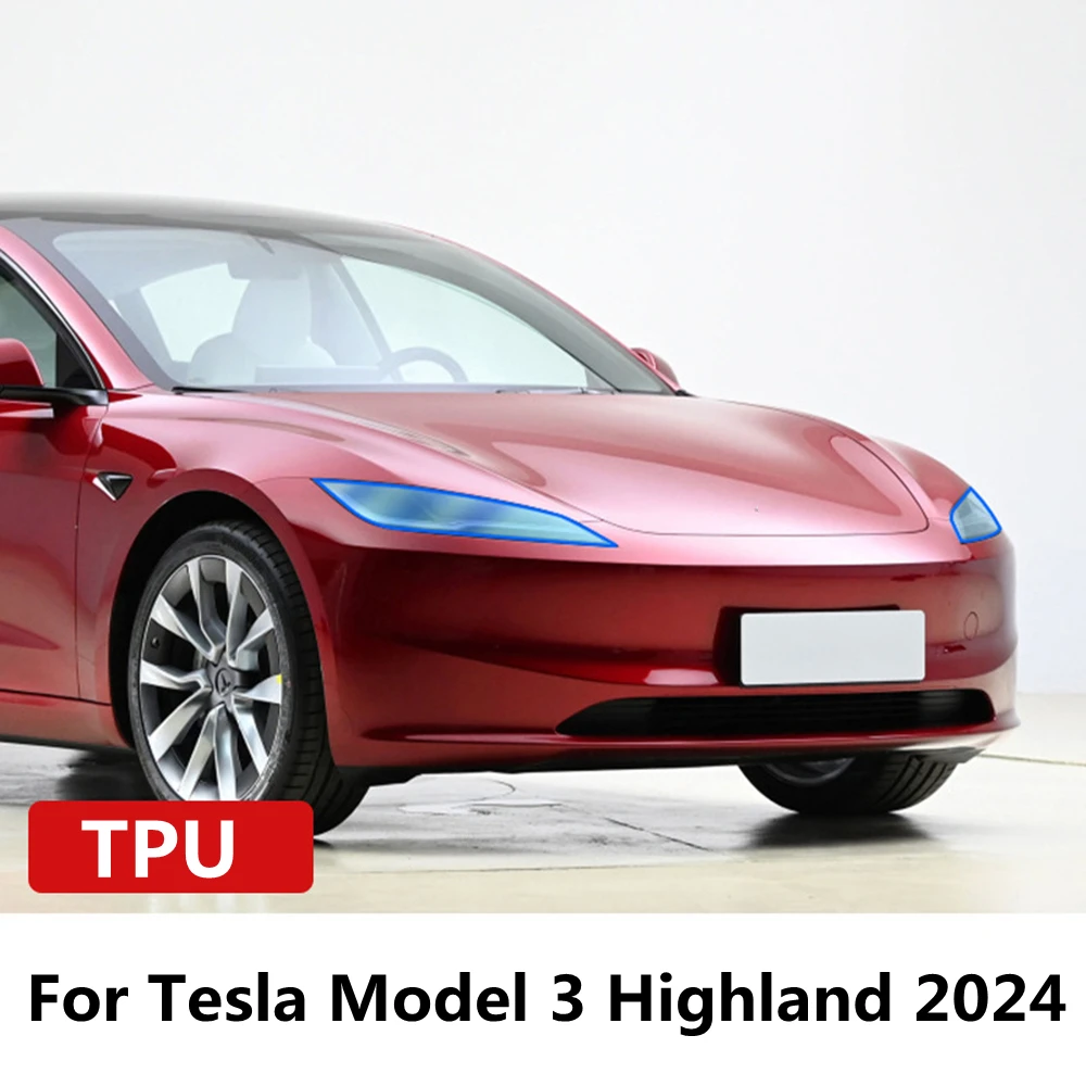 

Предварительно разрезанная Защитная пленка для Tesla Model 3 Highland 2024, автомобильная прозрачная пленка PPF из ТПУ для фар, наклейка на корпус