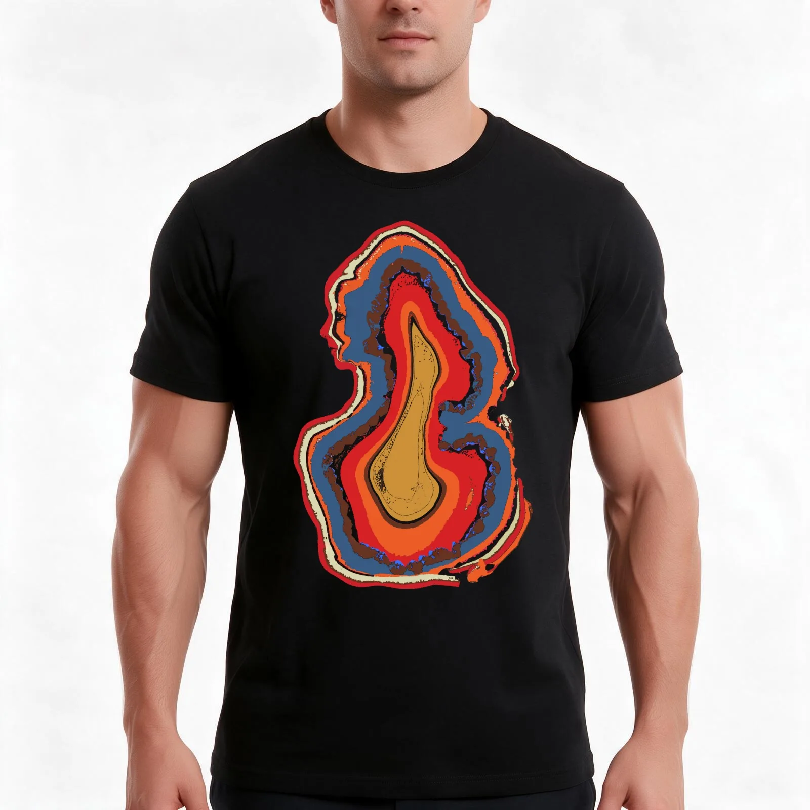 Mutual Core T-Shirt, Summer Casual Cotton Tee, Oversized Streetwear Tops, Vintage Graphic Print, Loose Fit Short Sleeve
