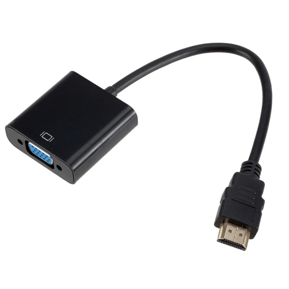 LccKaa Konwerter zgodny z HDMI na VGA Kabel HD 1080P Adapter cyfrowo-analogowy do konsoli Xbox PS3 PC Laptop Projektor Wyświetlacz HDTV