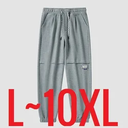2026 Winter Thick Fleece Jogger Pants Men Stretch Casual Trouser Male Plus Size Sports Loose Comfy Gray Sweatpant Large Big 10XL