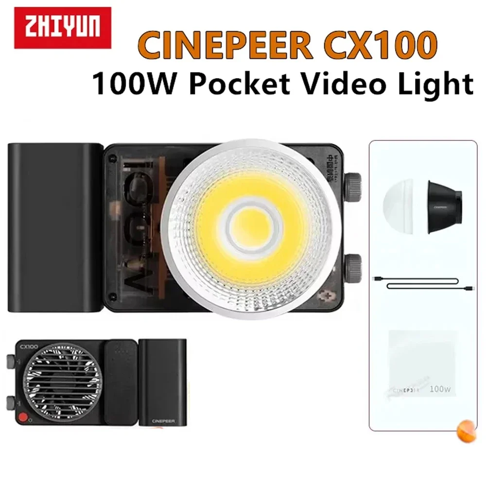 ZHIYUN CINEPEER CX100 Handheld Pocket Video Light 100W COB Light Bi Color Photo Fill Led Light Photography Lighting