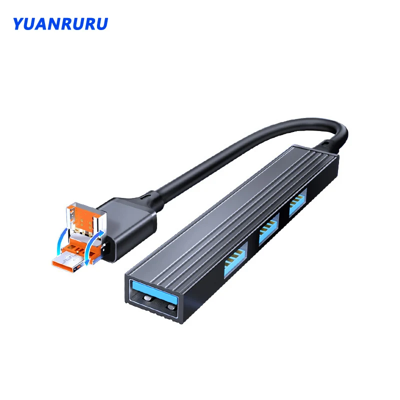 

2 in 1 USB C HUB 2.0 4 Port Multi Splitter Adapter OTG Laptop Accessories For Xiaomi Lenovo Macbook Pro PC Docking Station