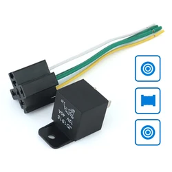 12V DC 4 Pin Car Automotive Fused Relay 40A Normally Open Relais 40A Fuse with 4pin/5Pin Backrest